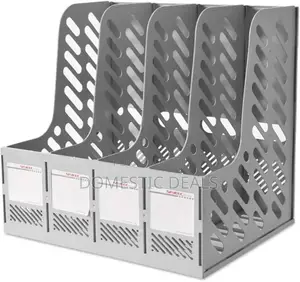 4 Vertical Slots Desk Document Folder Holder Book Rack