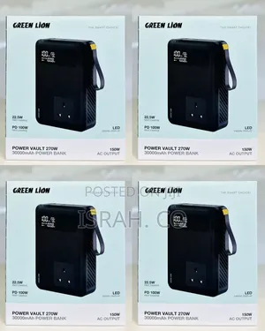 Green Lion Power Vault 270w 30000mah Power Bank Pd100w, Ac Output 150w