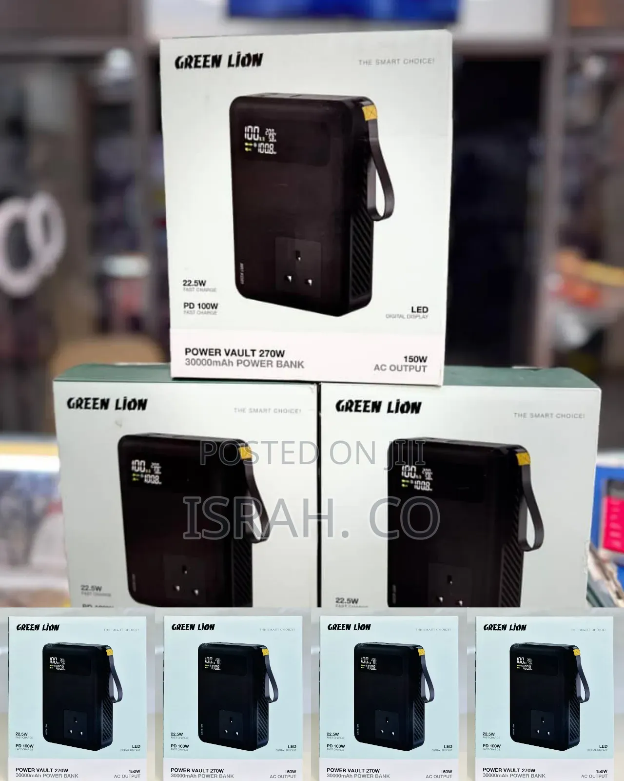 Green Lion Power Vault 270w 30000mah Power Bank Pd100w, Ac Output 150w