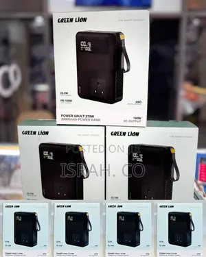 Green Lion Power Vault 270w 30000mah Power Bank Pd100w, Ac Output 150w