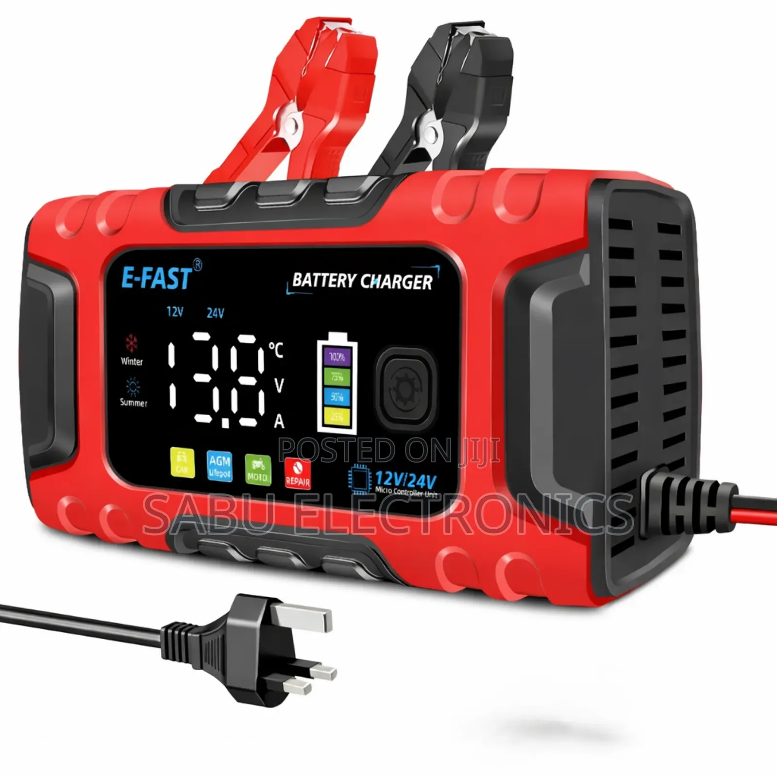 Smart Battery Charger 12v/24v 5a/10a Automatic Car Solar Battery