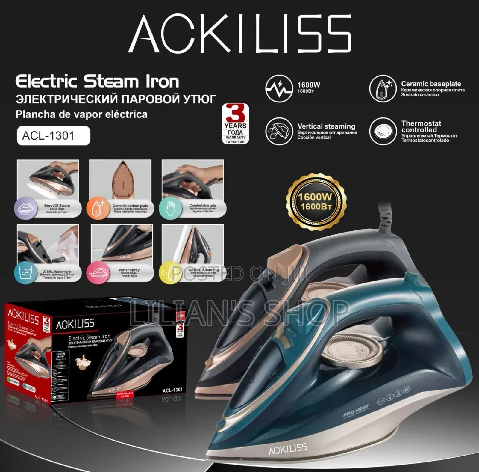 Ackiliss Electric Steam Iron