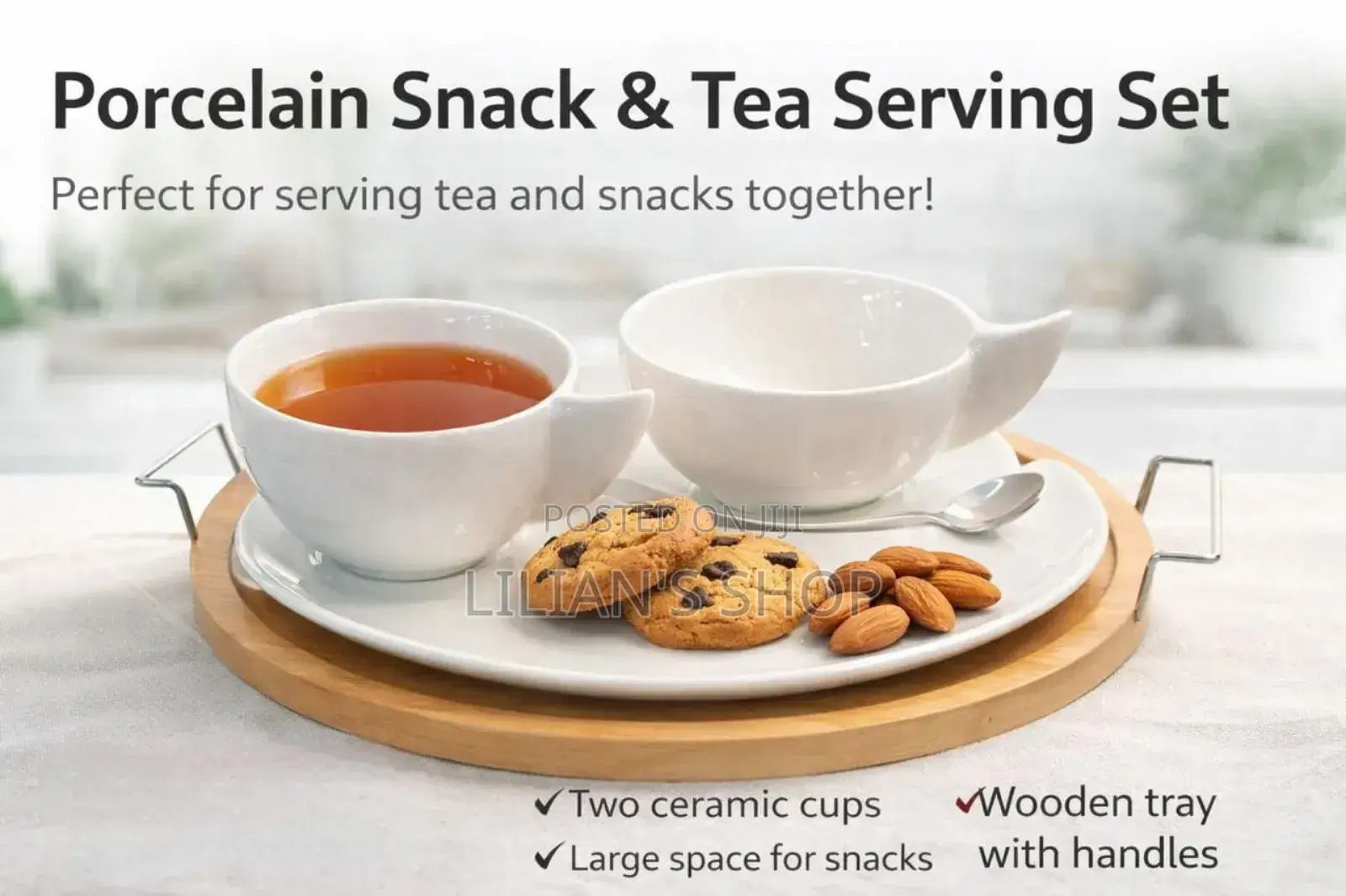 Porcelain Snack and Tea Serving Set,