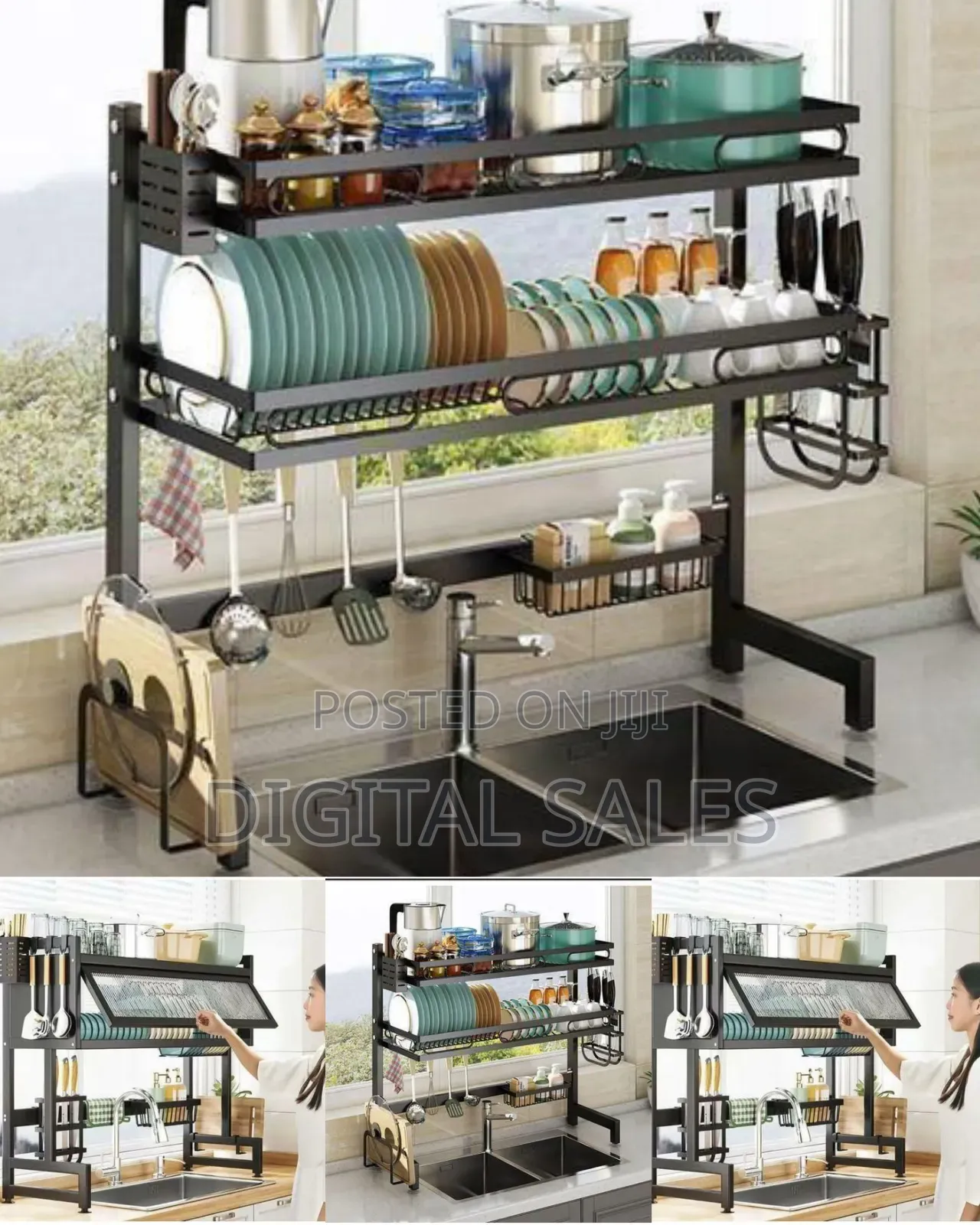 Multi-Functional Over-the-Sink Dish Drying Rack