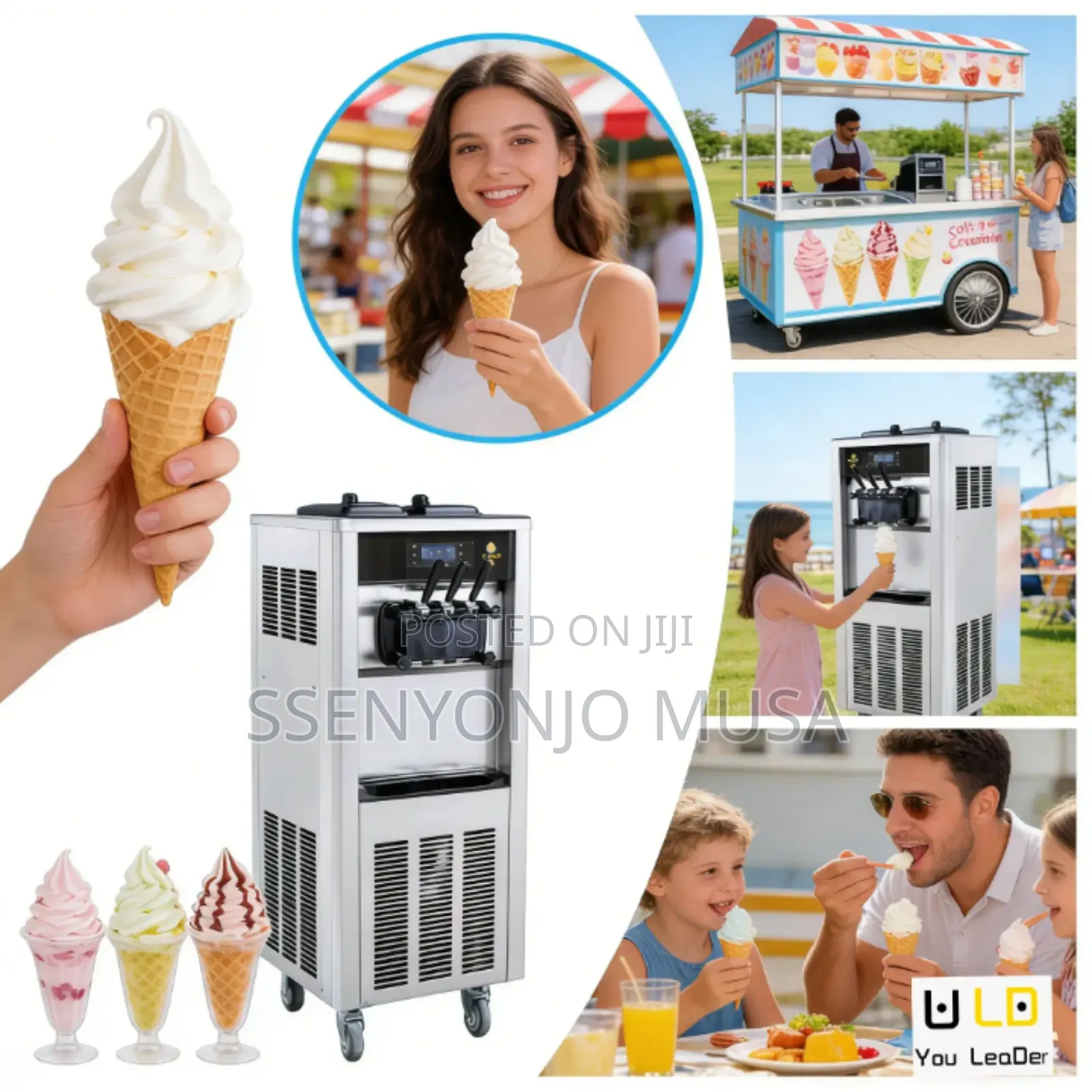 Commercial Ice Cream Machine 2200w - 3-Flavor Ice Cream Maker With LCD