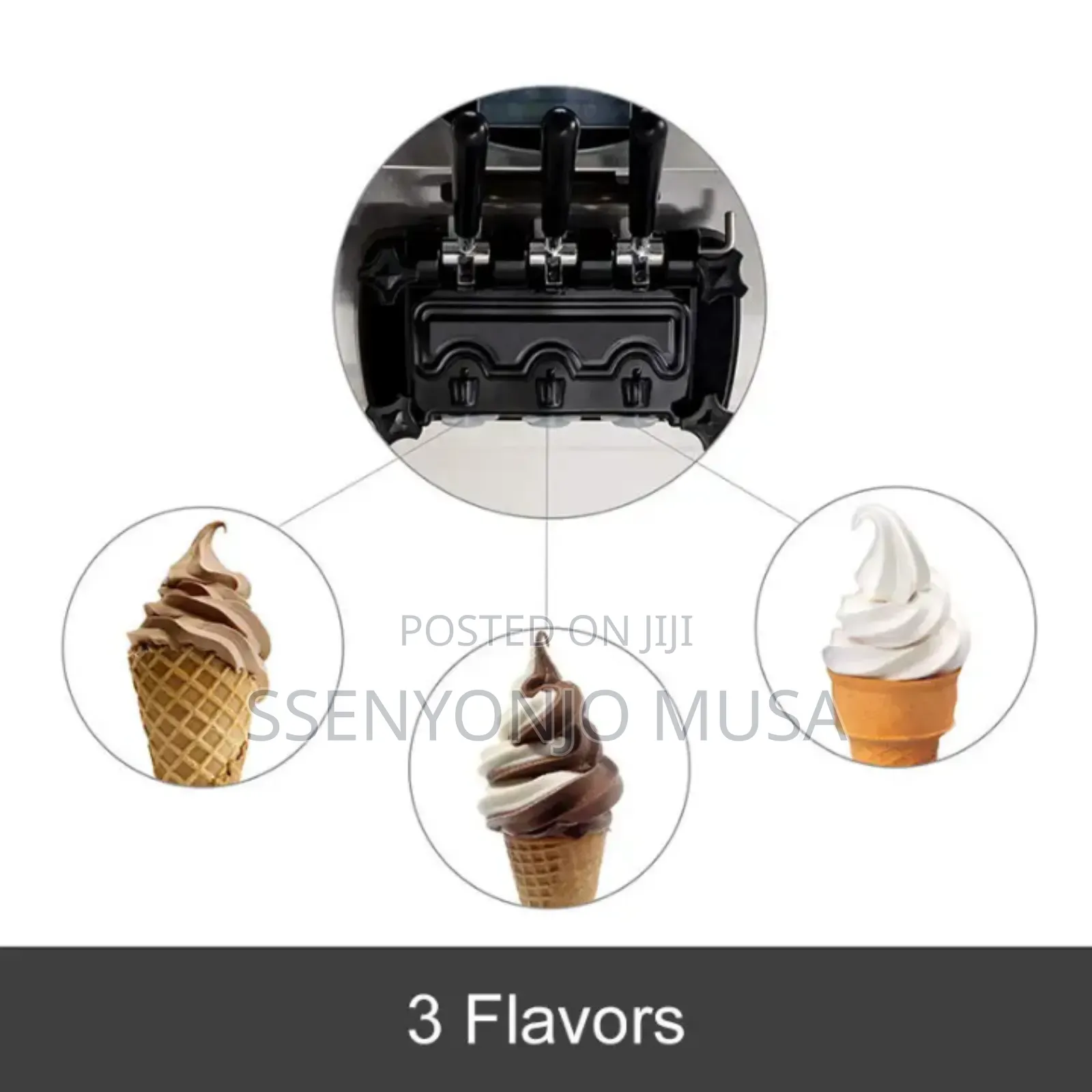 Commercial Ice Cream Machine 2200w - 3-Flavor Ice Cream Maker With LCD