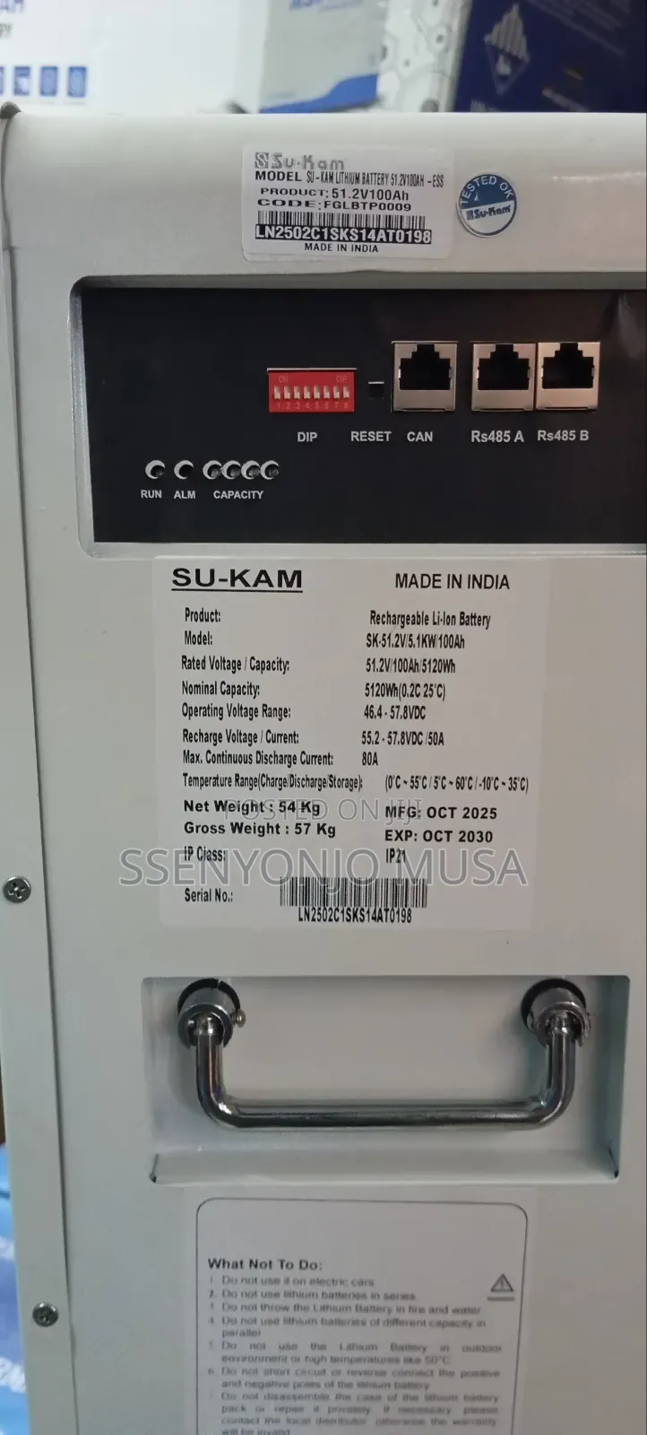 Sukam 51.2v 100ah Power Station 5.1kwh Lithium Energy Storage With LCD