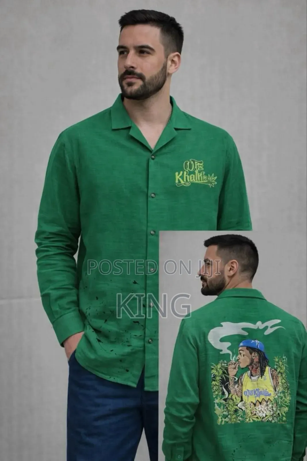 Artistic Print Linen Shirt