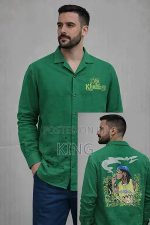 Artistic Print Linen Shirt