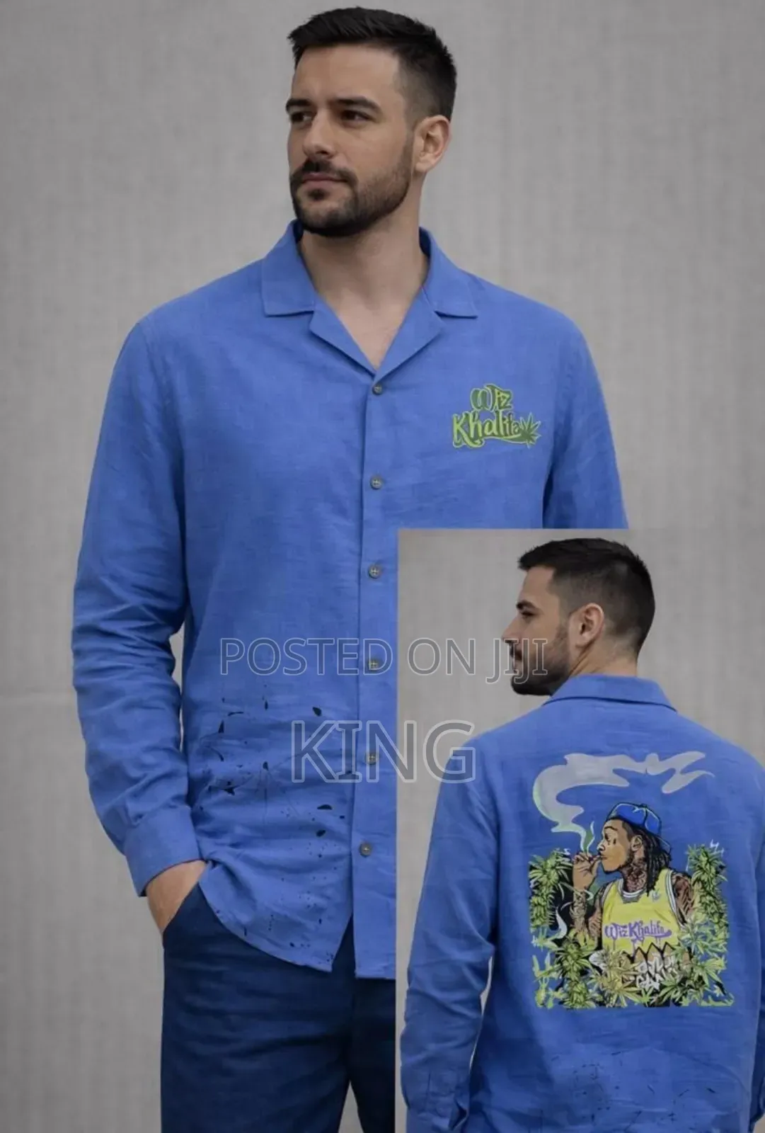 Artistic Print Linen Shirt