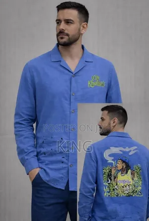 Artistic Print Linen Shirt