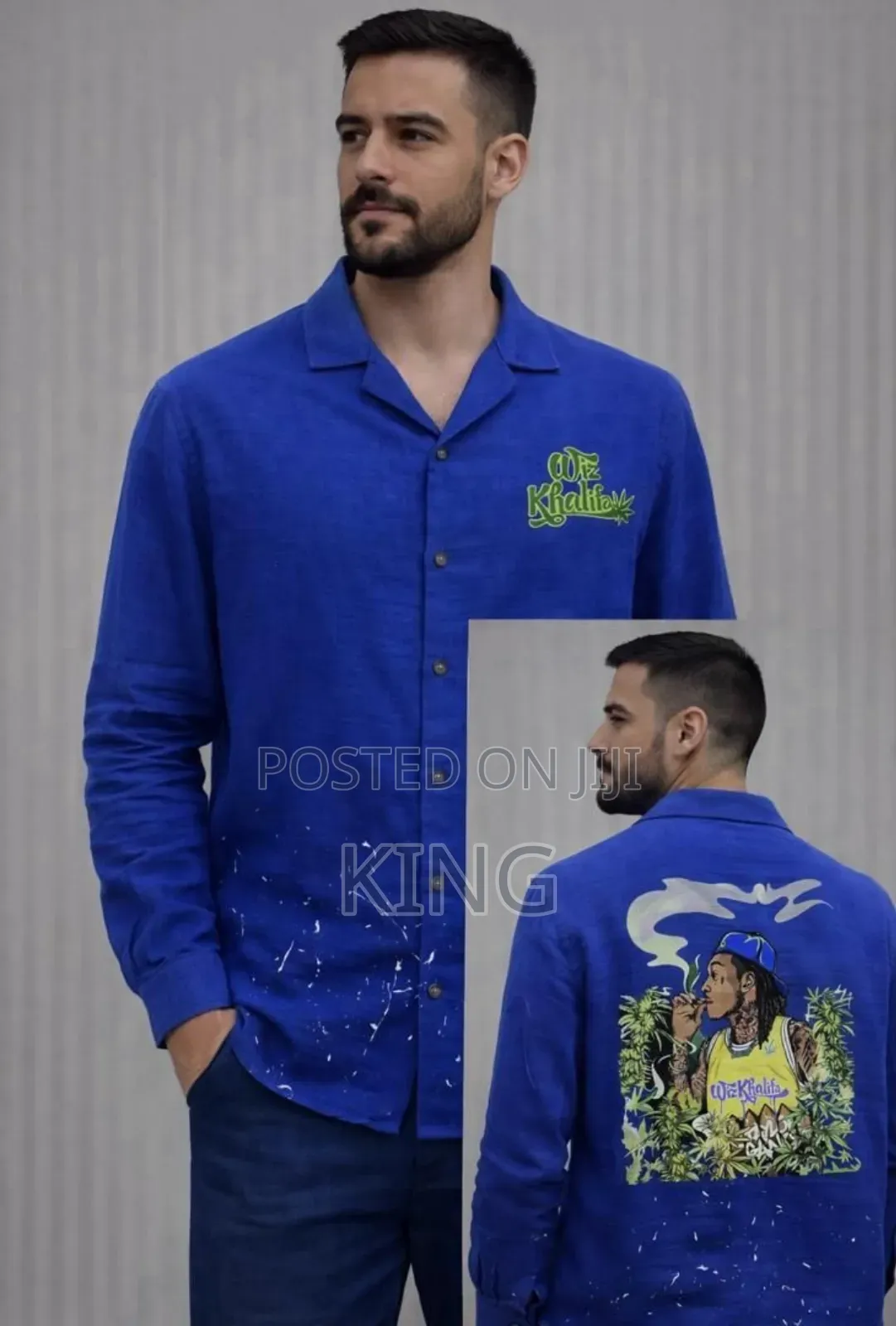 Artistic Print Linen Shirt