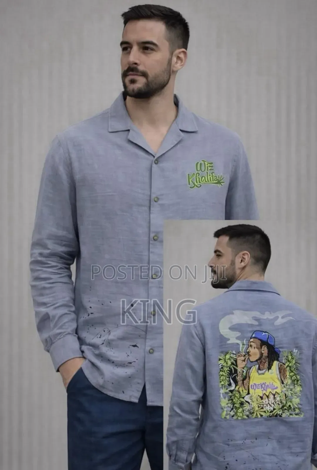 Artistic Print Linen Shirt