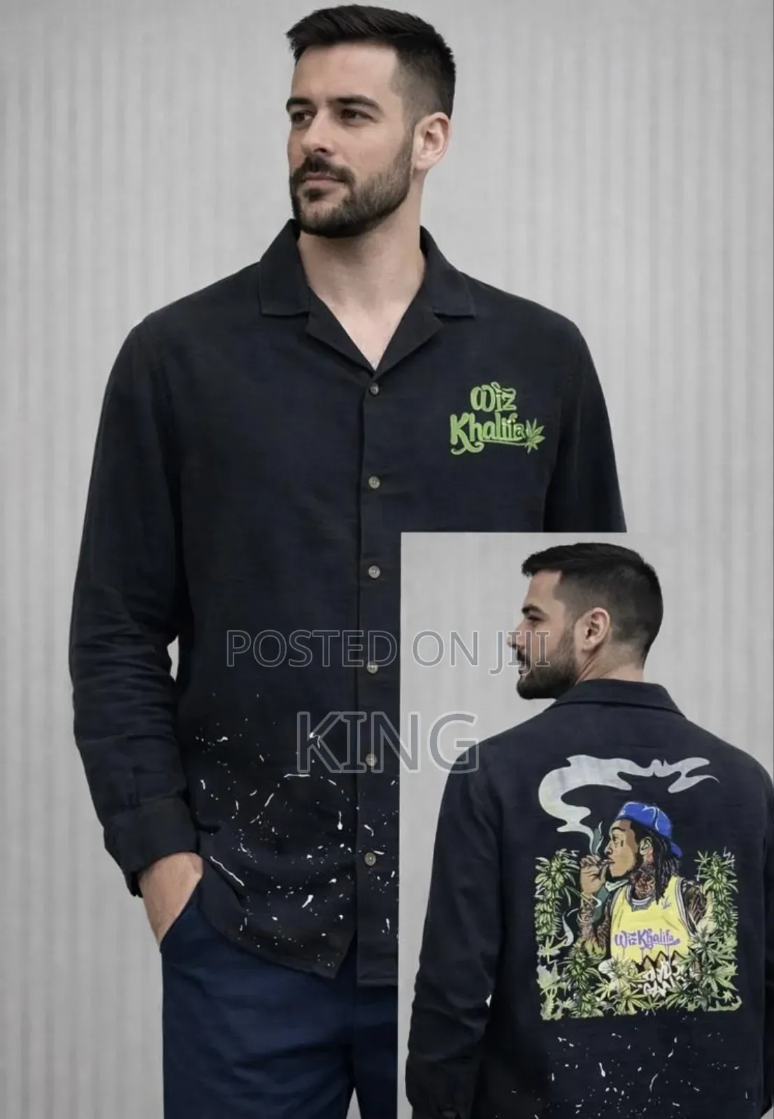 Artistic Print Linen Shirt