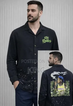 Artistic Print Linen Shirt
