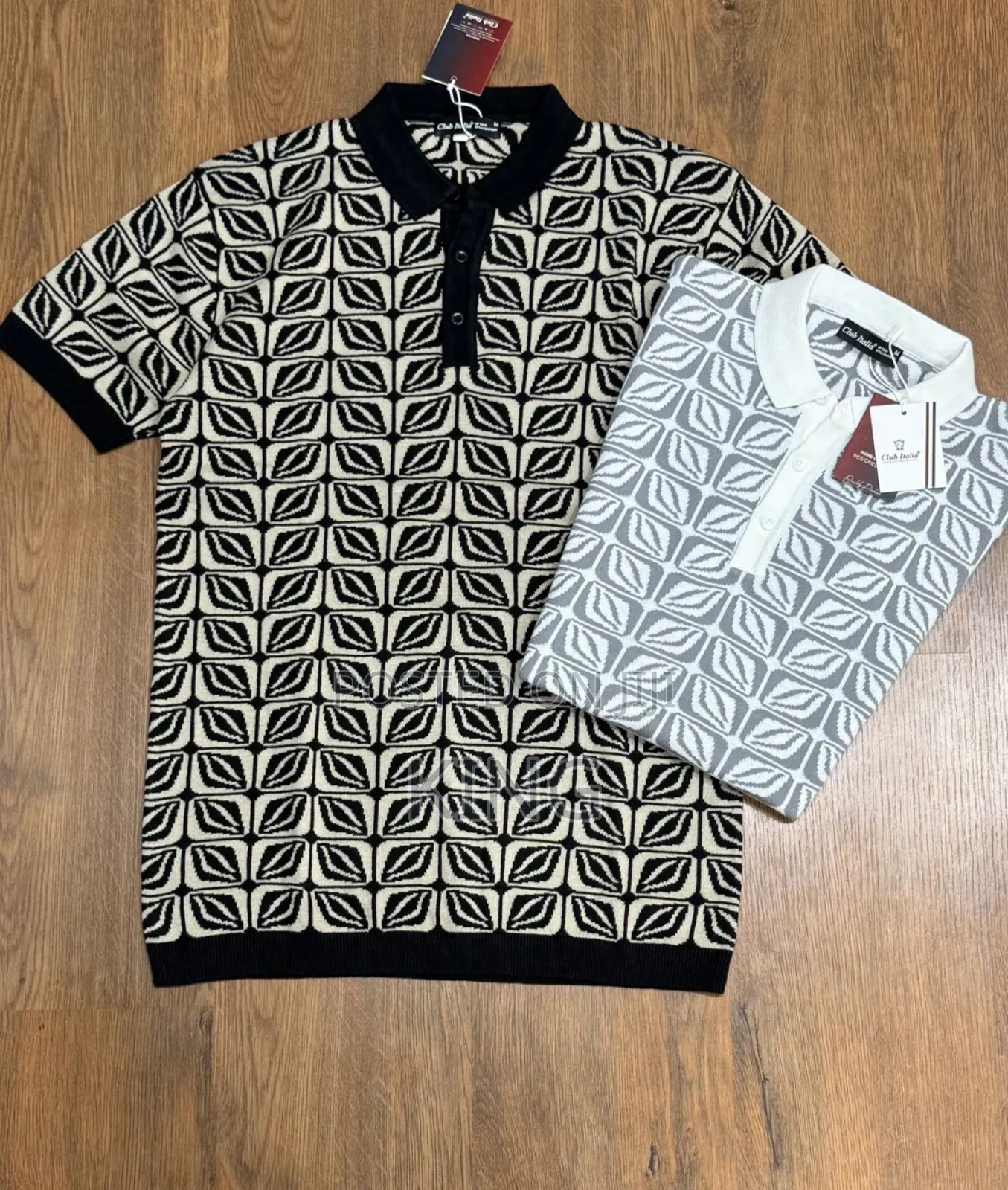 Sandro Men's Monogrammed Jacquard Polo Shirt