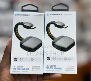 Powerology 2-in-1 Type-C to 3.5mm Aux Adapter