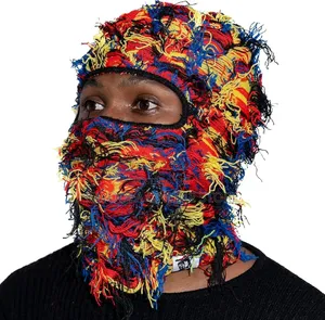 Distressed Ski Mask Motorcycle Balaclava Hiphop Knitted Caps