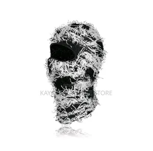 Distressed Ski Mask Motorcycle Balaclava Hiphop Knitted Caps