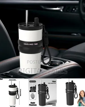 Modern Insulated Reusable Tumbler With Carry Strap