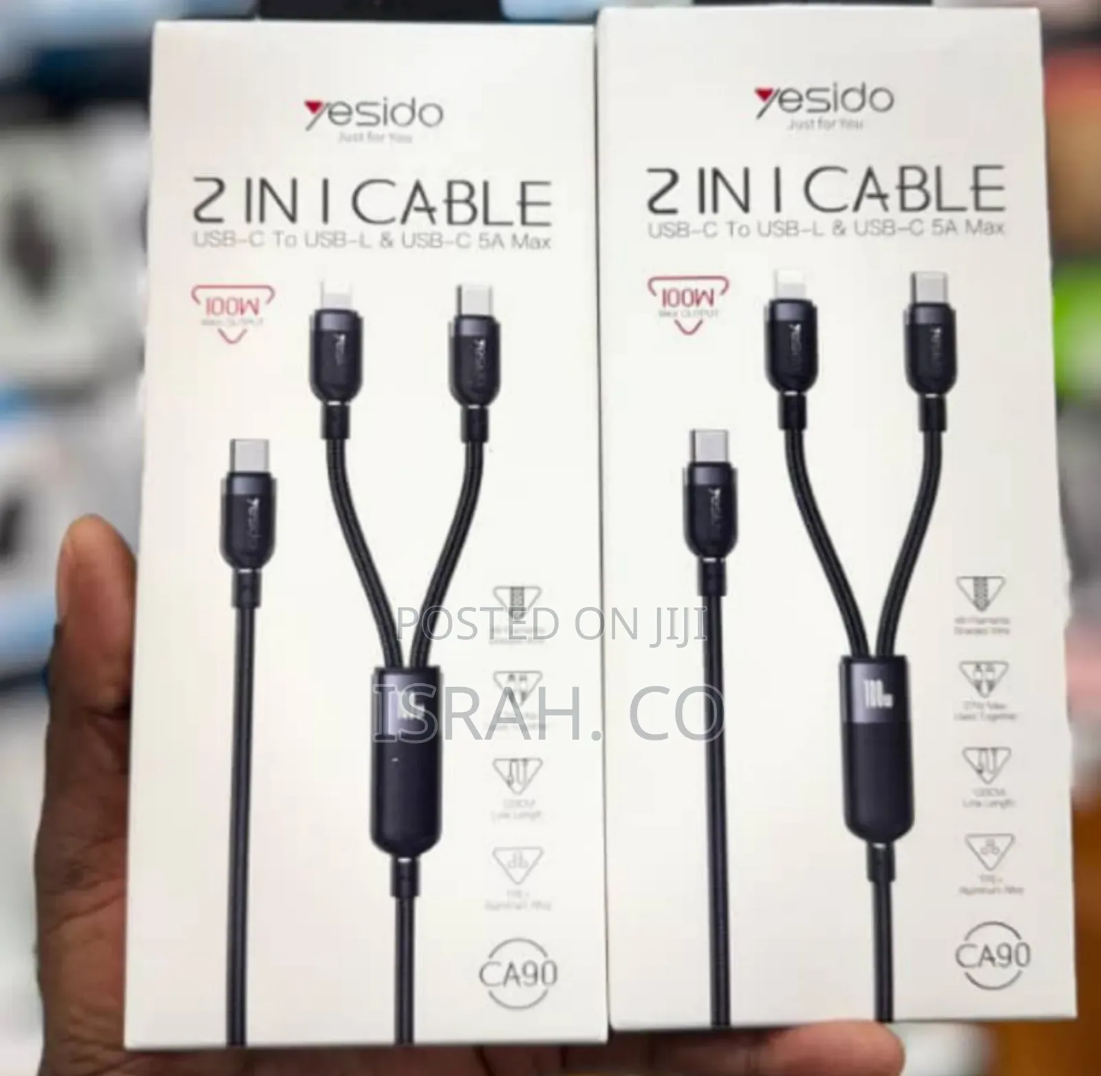 Yesido 2 in 1 Cable 100w Ca90