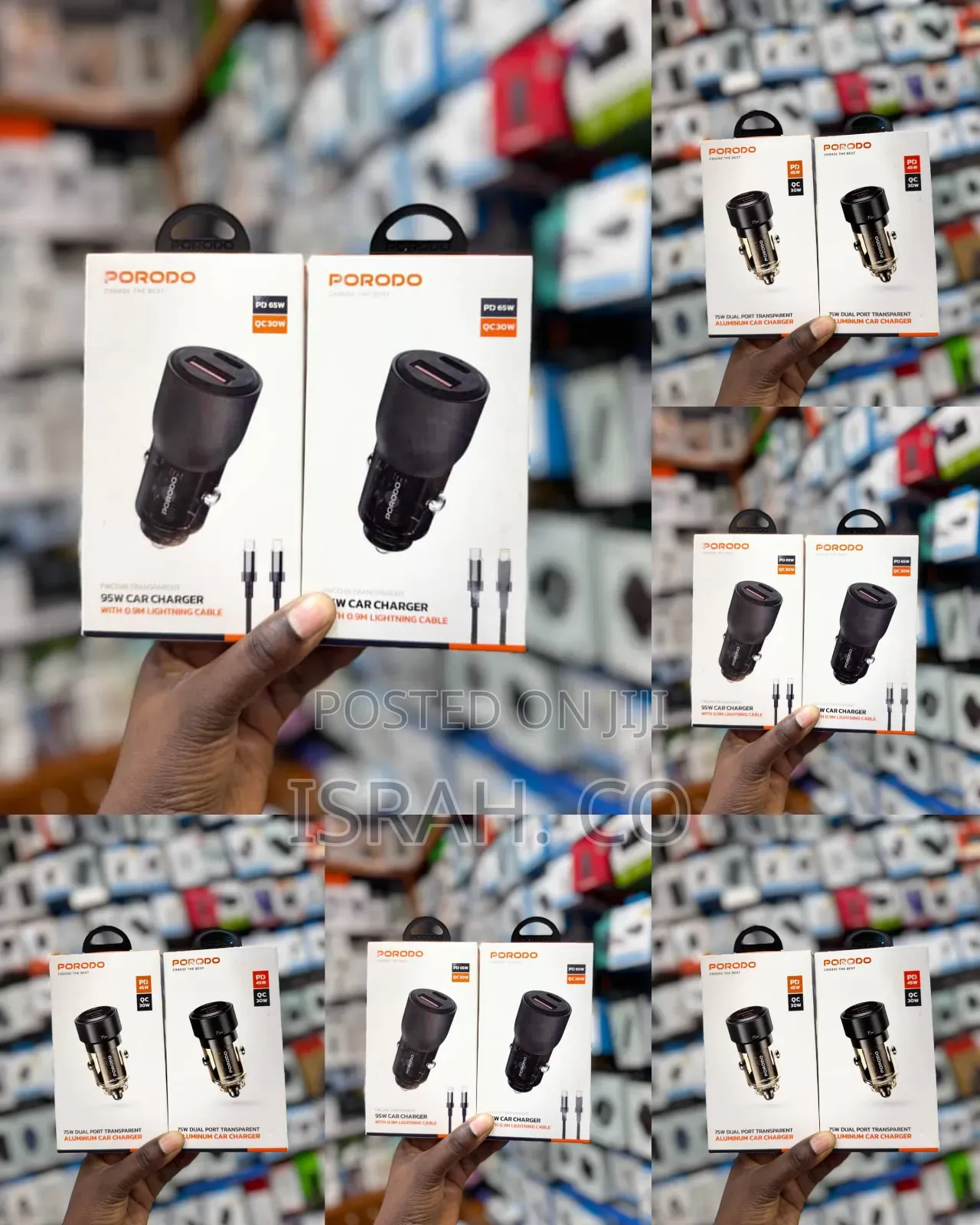 Porodo 95w Car Charger With 0.9m Lightning Cable