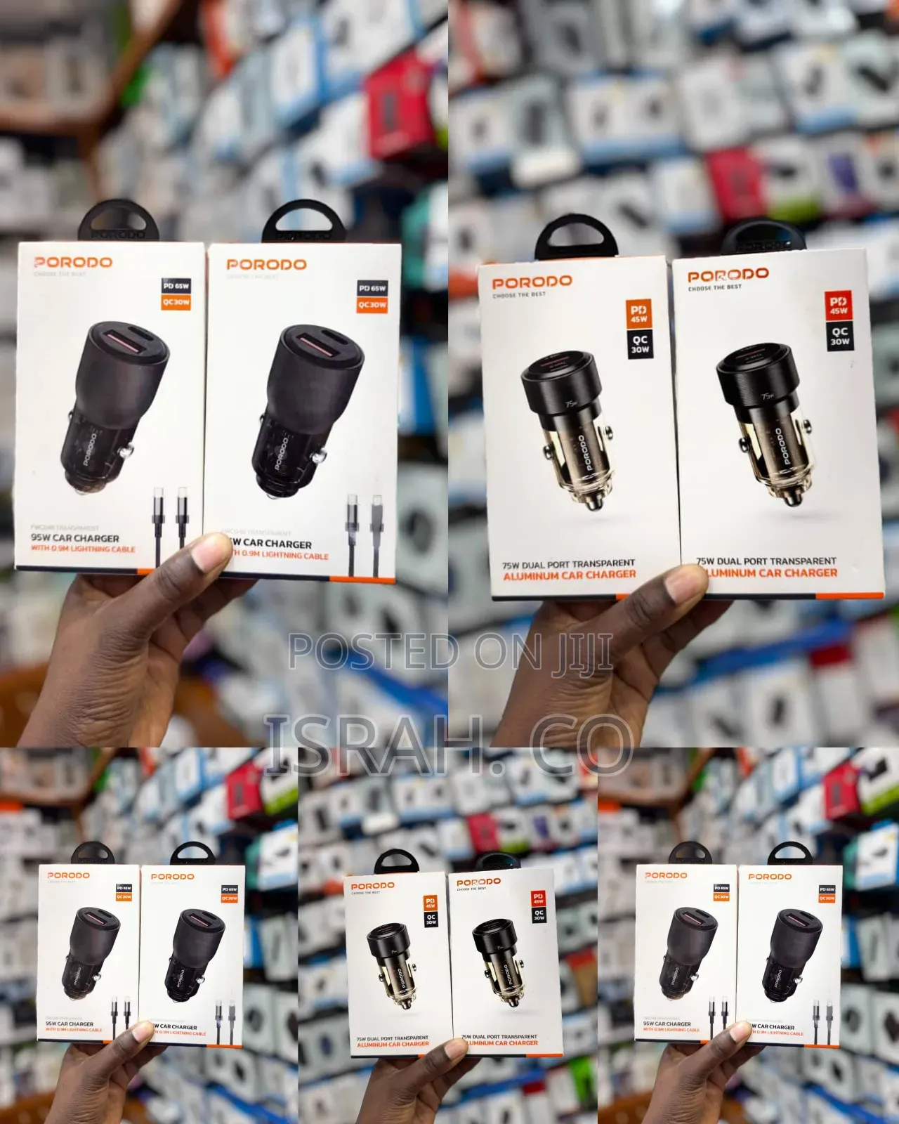 Porodo 95w Car Charger With 0.9m Lightning Cable