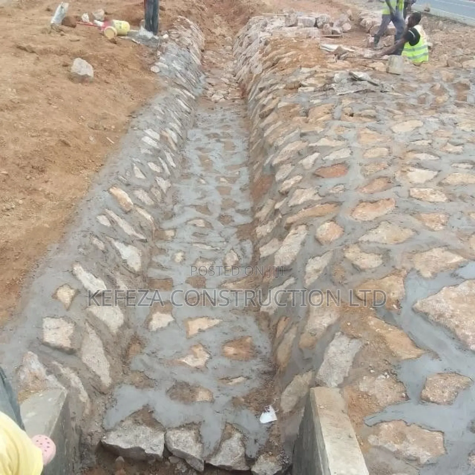 Simple Trench Stone Pitching