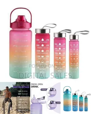 Motivational Gradient Water Bottle Set