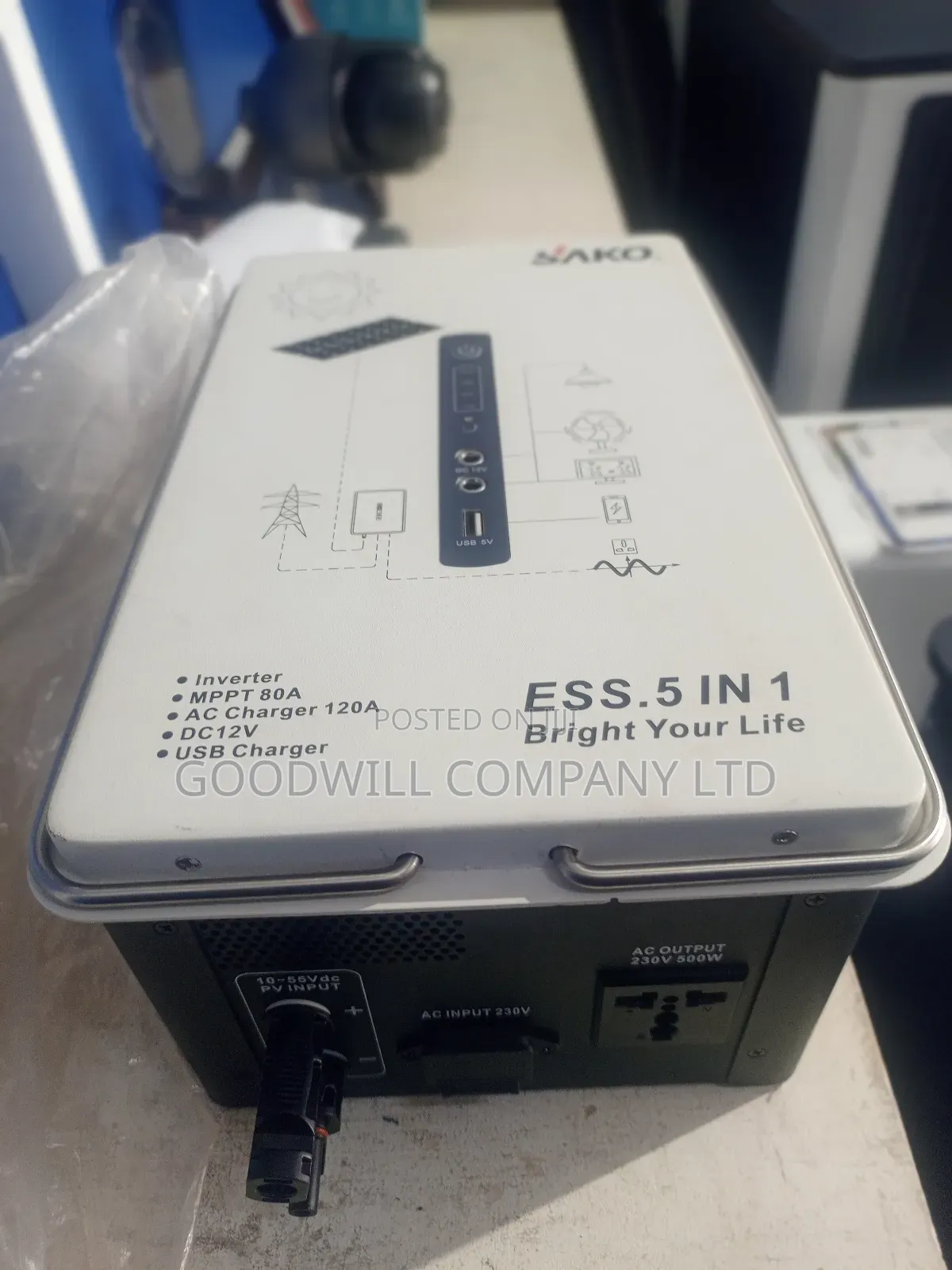 All in One 1kwh Lithium Battery 300w Sako Solar/Ac Power Station