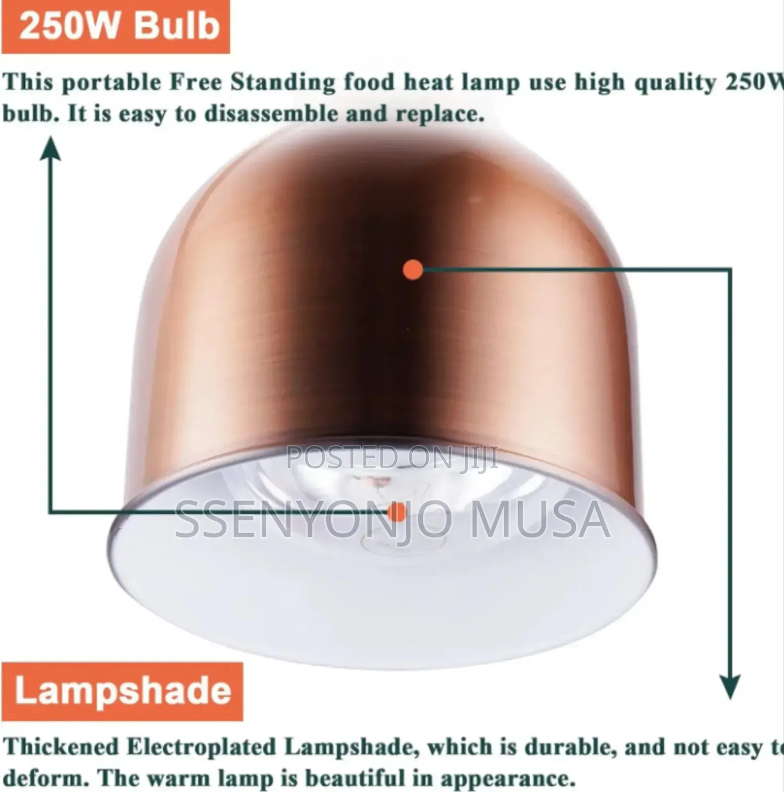 Commercial Food Warming Lamp 250w – Free Standing Buffet Heat Lamp