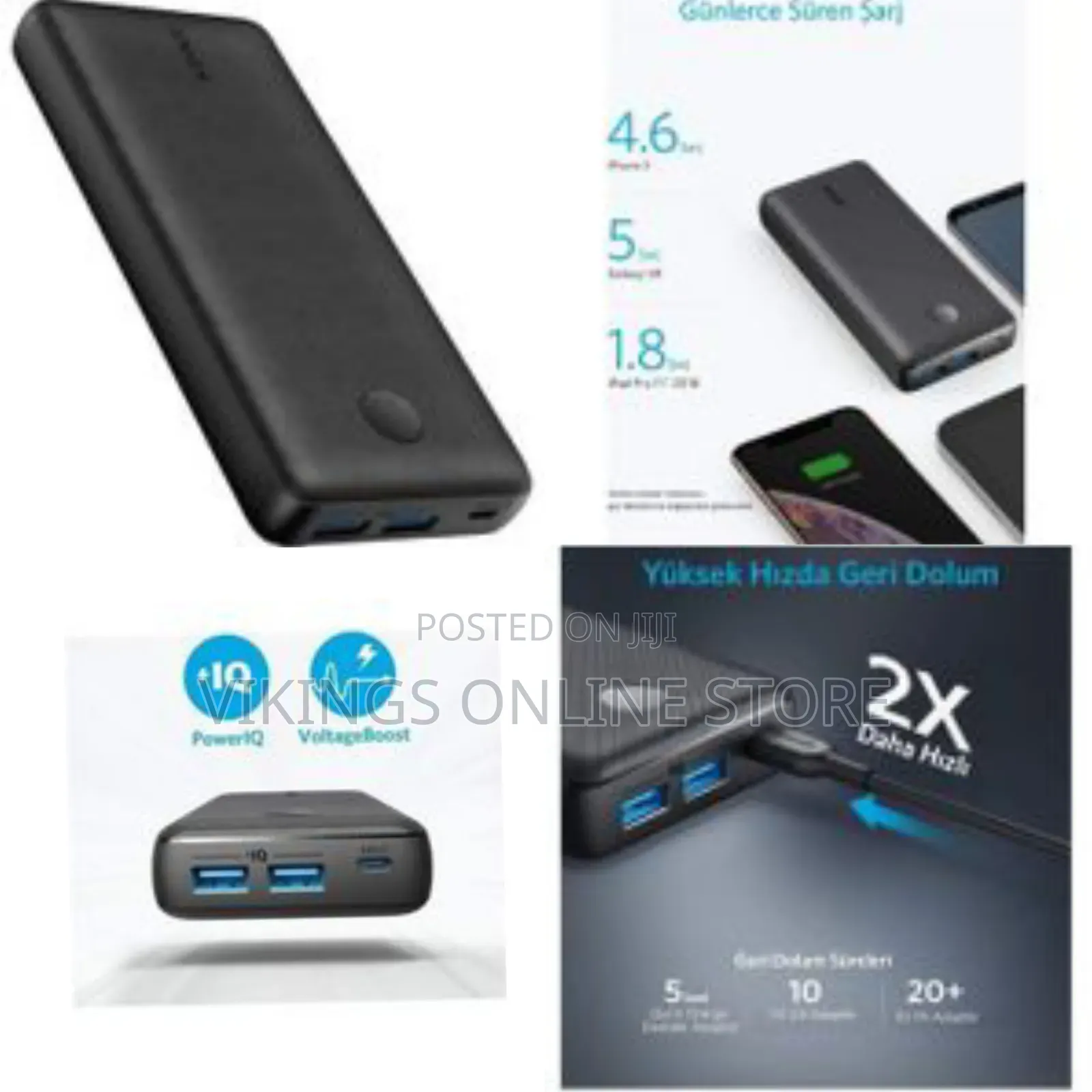Anker Fast Charge Powercore Select 20000 Mah 2port Qc Power Bank