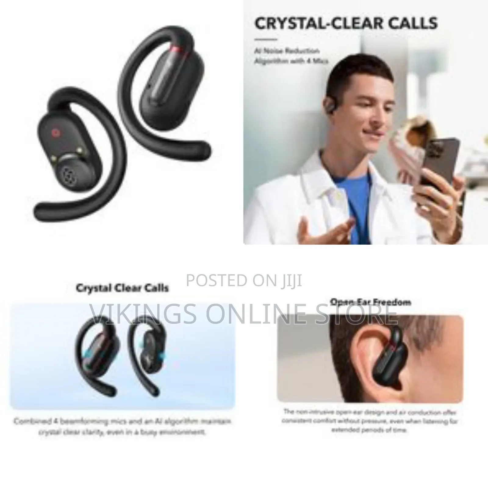 Soundcore V30i Open-Ear Headphones With P20i Noise Cancelling Earbuds