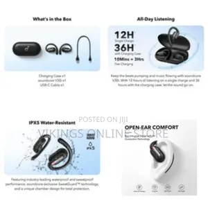 Soundcore V30i Open-Ear Headphones With P20i Noise Cancelling Earbuds