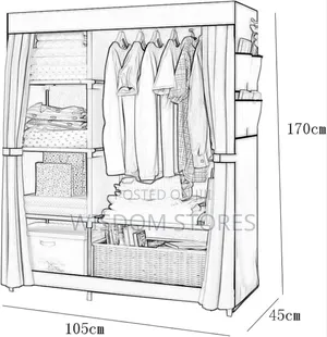 Foldable Wardrobe For Clothes 2 Column