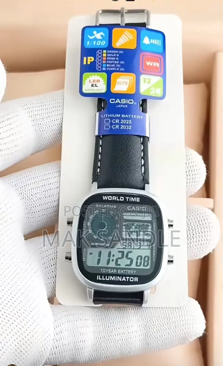 Casio Illuminator Digital Pure Leather Wrist Watch