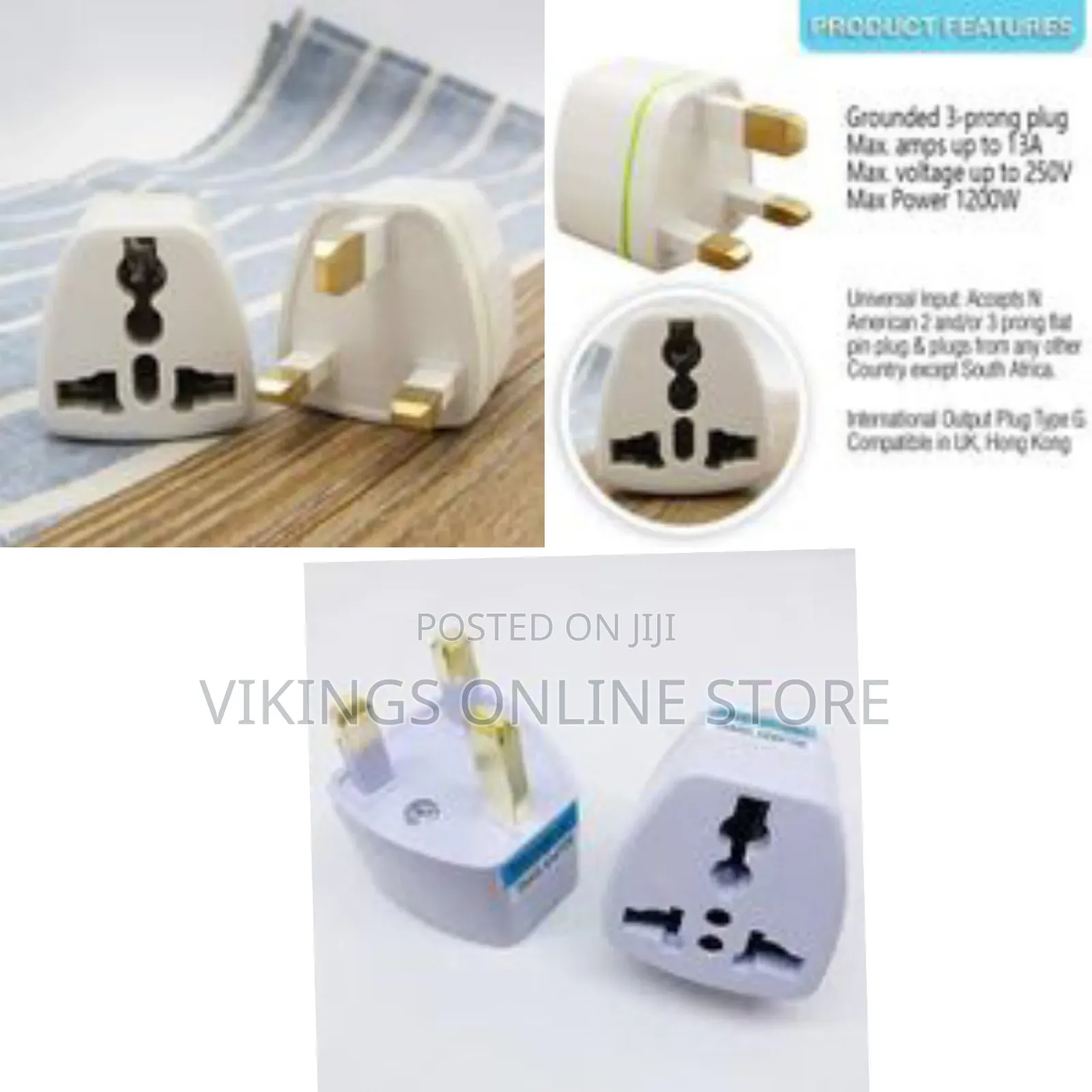 1 Piece Of Uk Plug Adapter 3 Pin Universal Adapter Travel