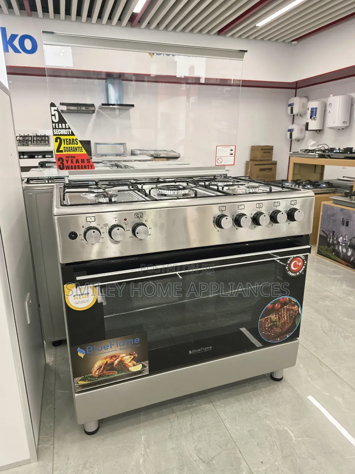 90cm*60cm Stainless Steel Blueflame 5 Gas Burner Cooker Oven at Discount