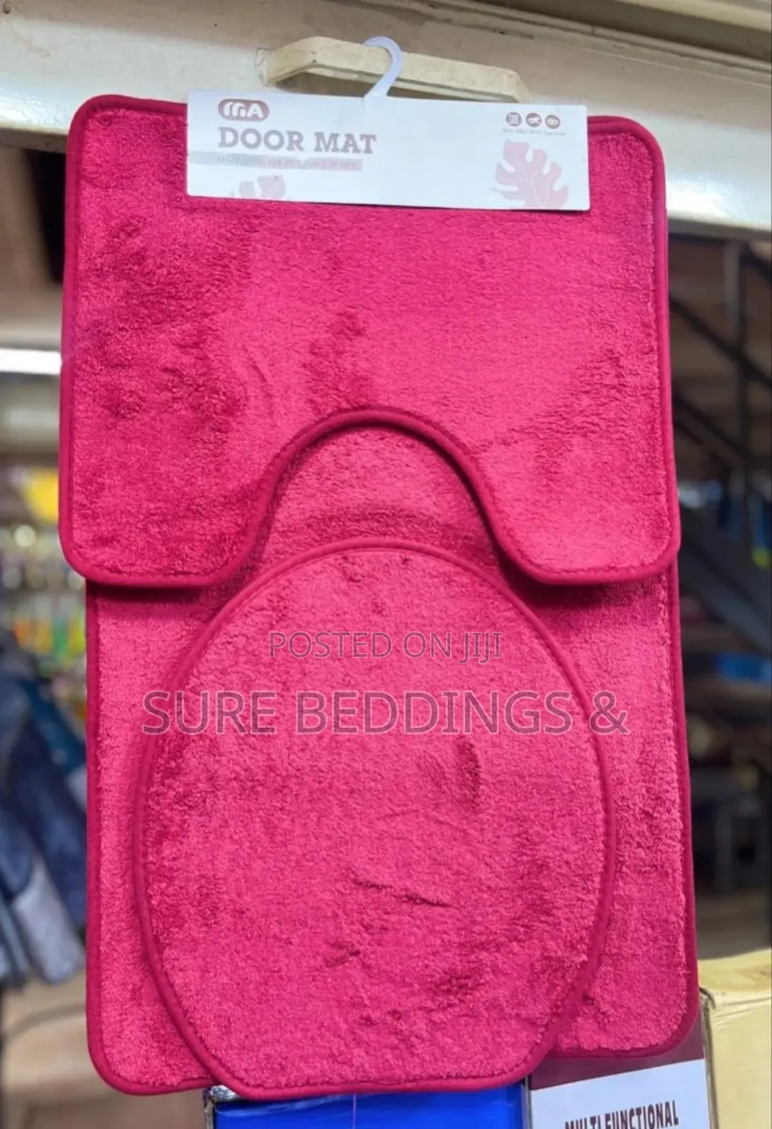 Maroon 3 Pieces Toilet Mat