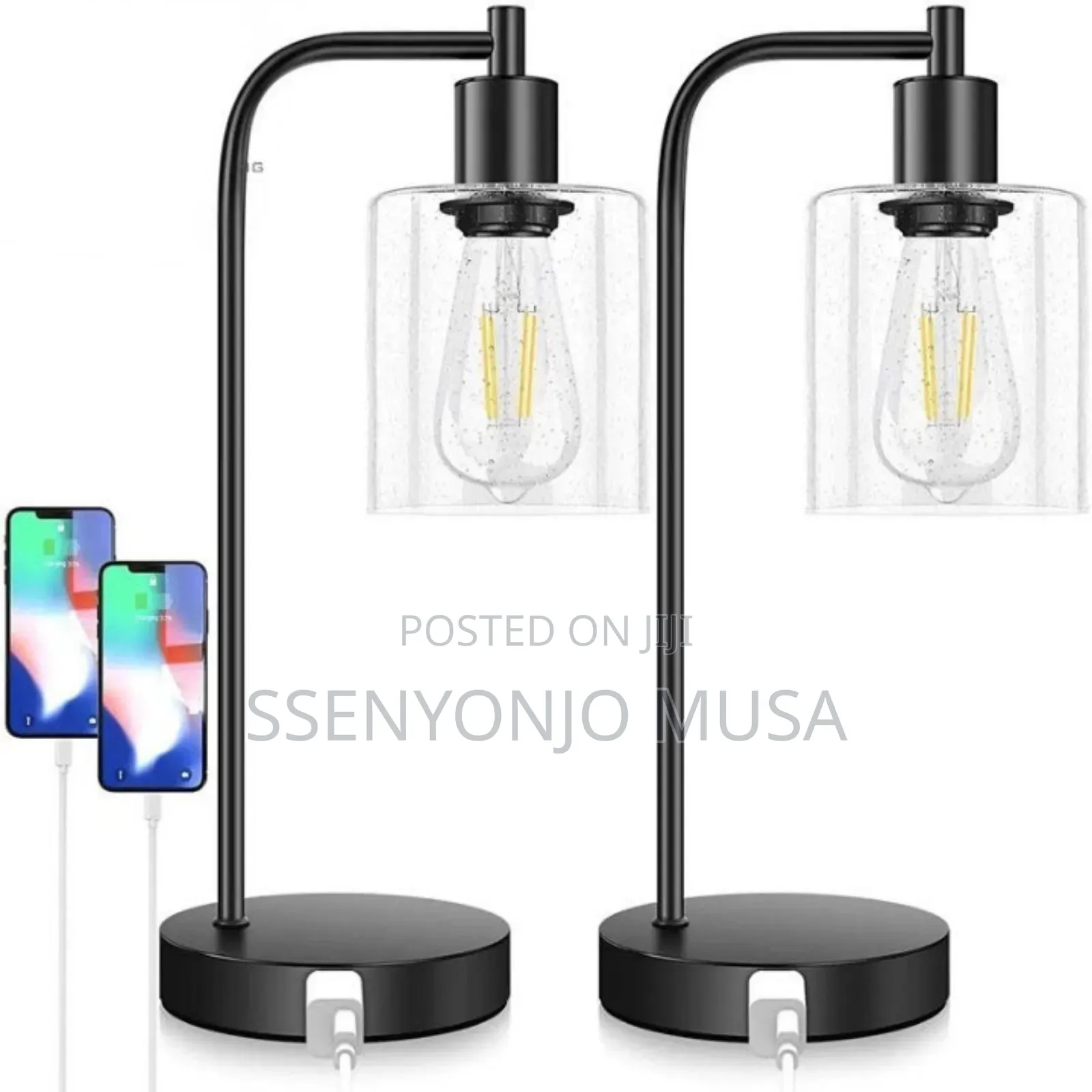 Modern Table Lamp With Usb A+C Ports Outlet, Bedside Desk Lamp