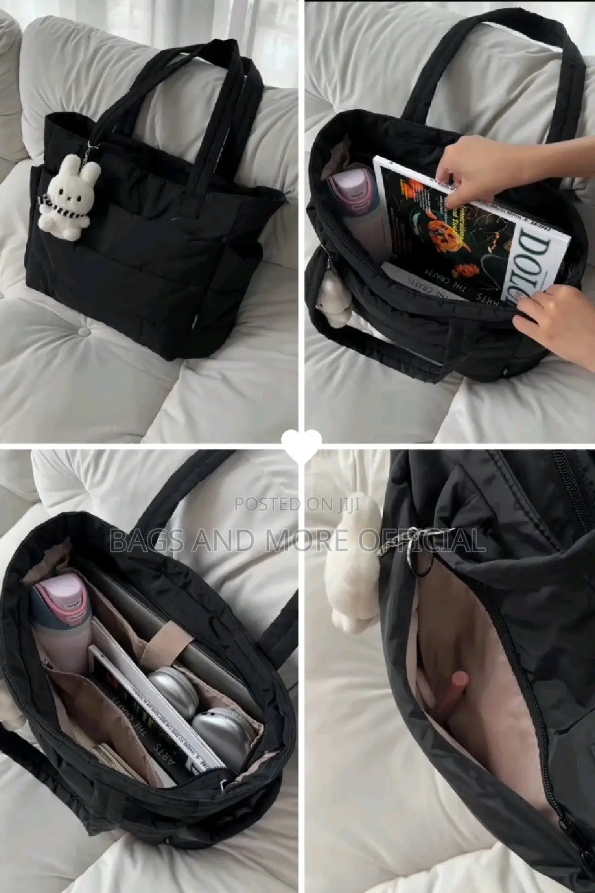 Premium Multi-Pocket Nylon Tote Bag – Water-Resistant Stylish