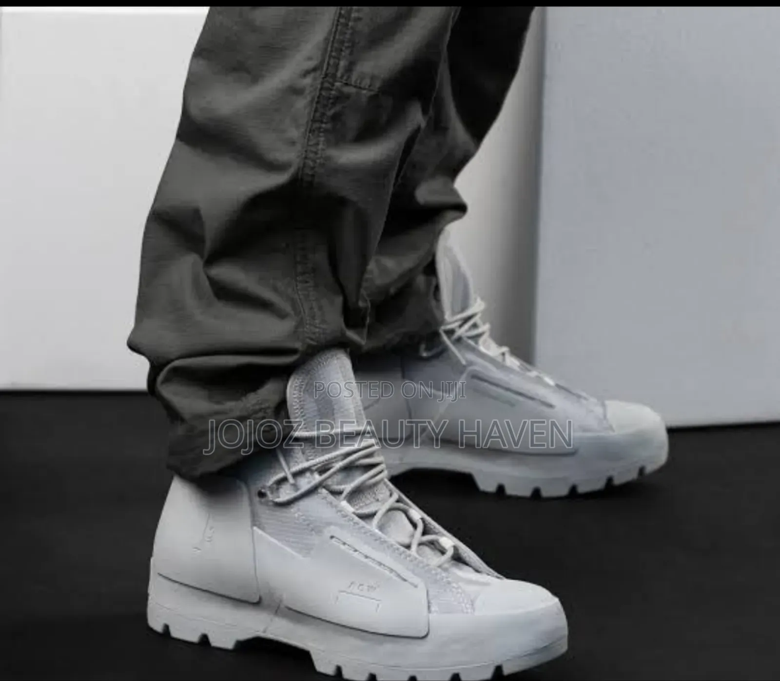Men's Jungle Boots Black White
