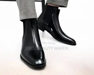 Black Leather Chelsea Gentle Boots