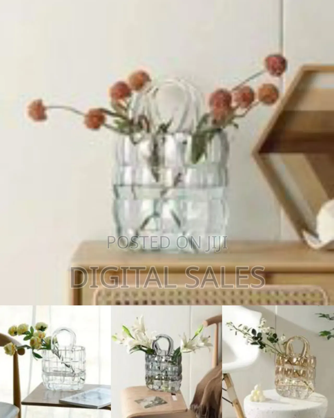 Contemporary Handbag-Inspired Glass Flower Vase