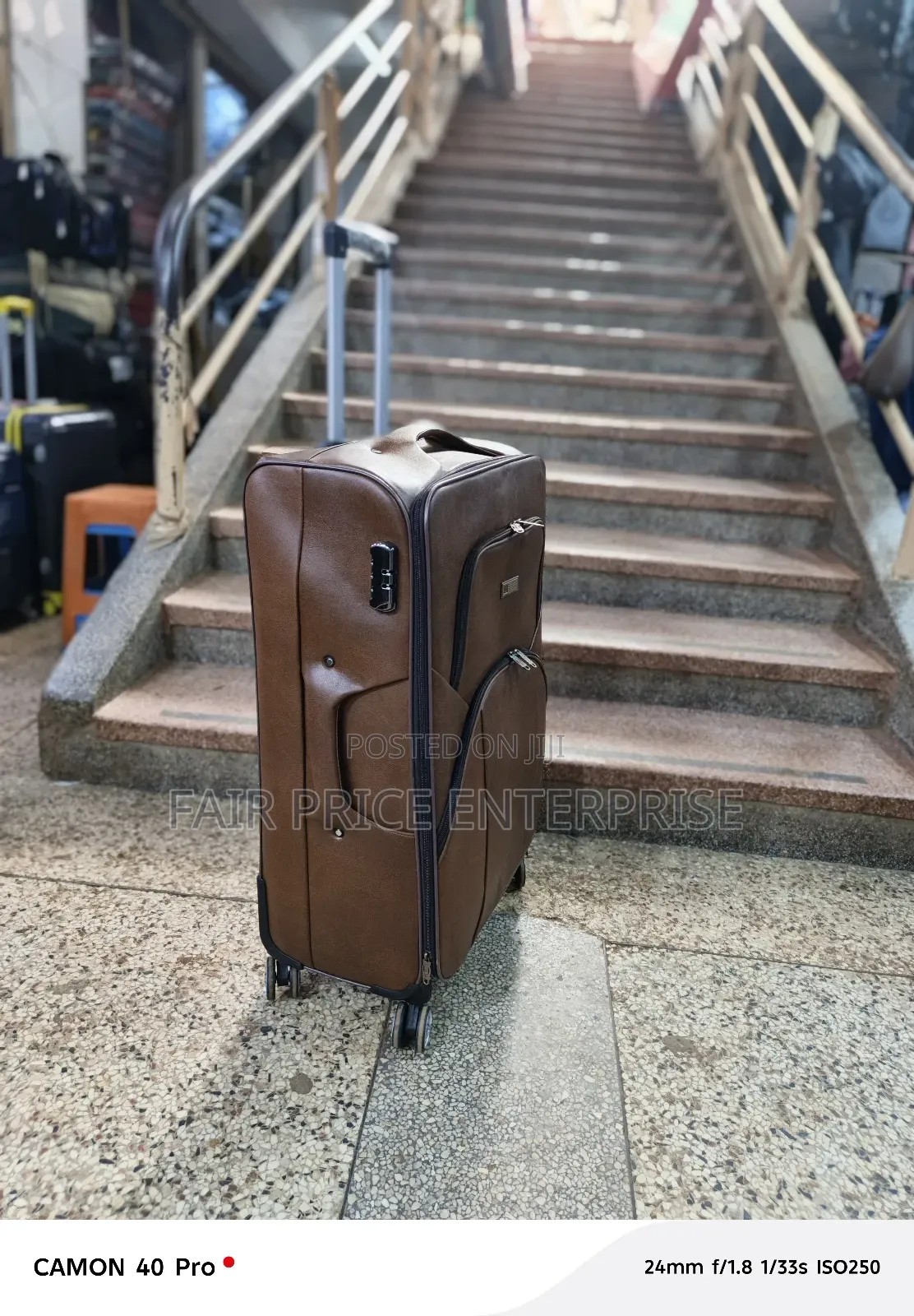 Original Coeur Leather Suitcases. Small Size. Brown Color