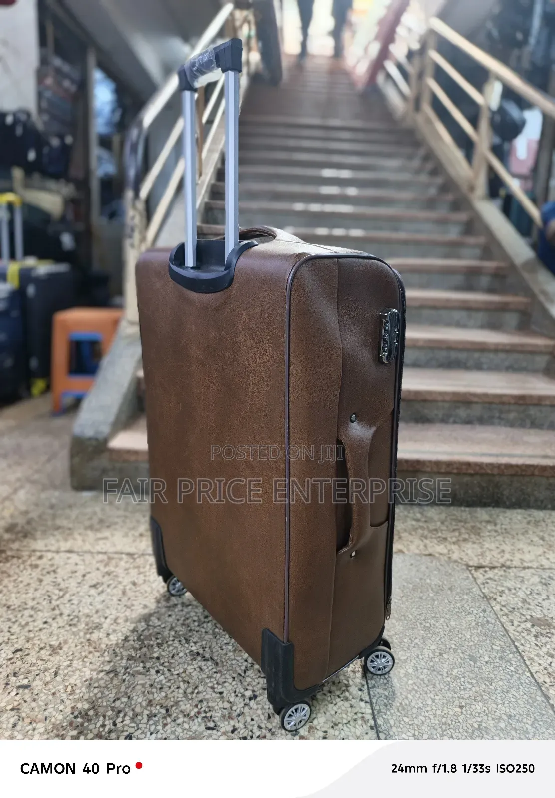 Original Coeur Leather Suitcases. Small Size. Brown Color