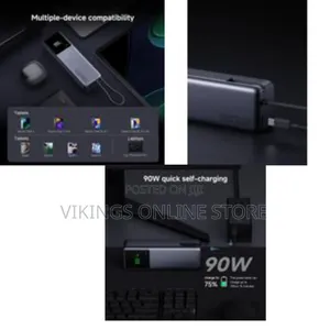 Porodo 165w Power Bank 10000mah - Integrated Usb-C Integrated Cable