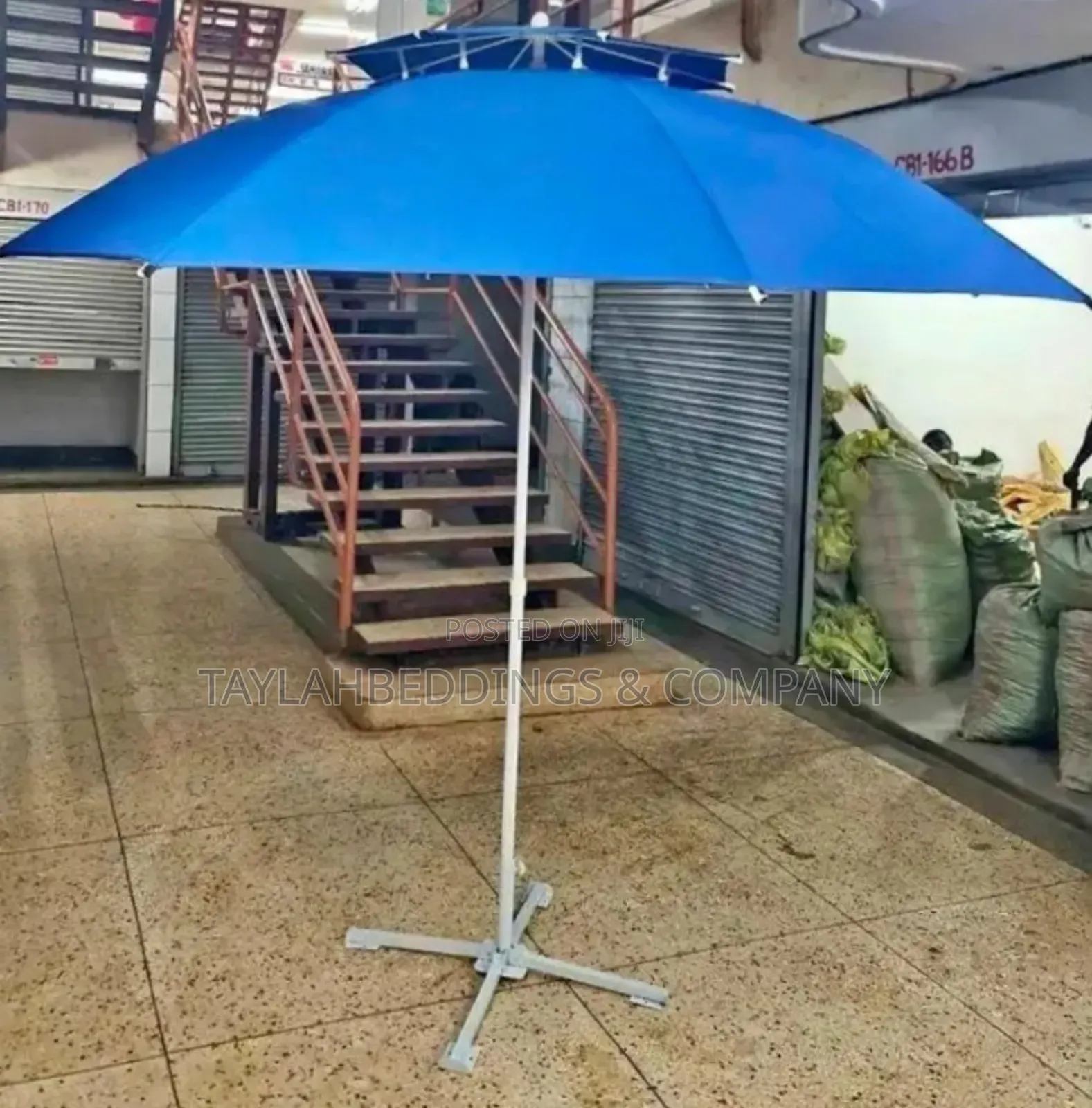 Blue Garden Patio Umbrella Parasols Small Double Top Sun Shades Canopy