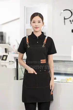 Water Resistant Kitchen Apron With Adjustable Leather Straps