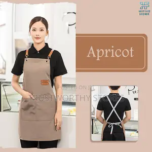 Water Resistant Kitchen Apron With Adjustable Leather Straps